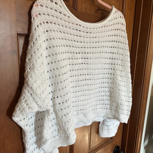 Hollister Women's White Easy Crochet-Style Crew Sweater Size XXL - Picture 4 of 15